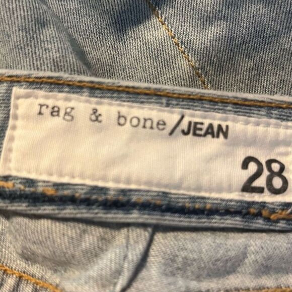 Rag & Bone Woman’s Denim Snap Button Up Dark Denim Pockets In Light Denim Sz 28 - Picture 4 of 6